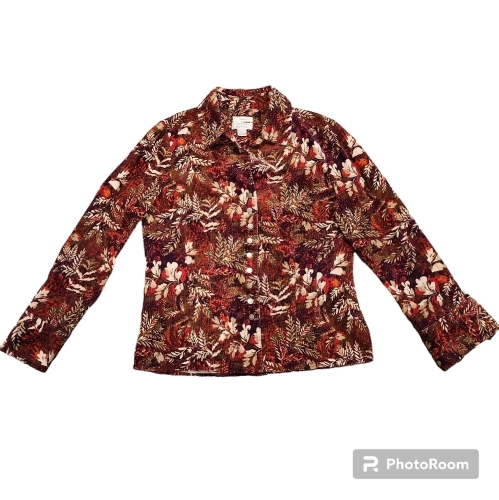 Christopher & Banks Women's Button Up Shirt Snap Button Stretch Small